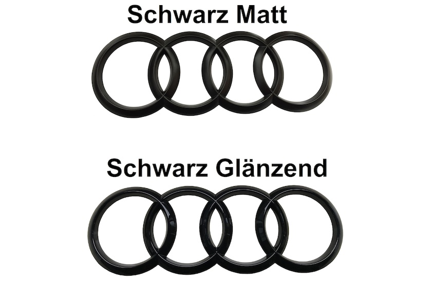 original schwarze Ringe Audi A3 8V vorne Audiringe Kühlergrill schwarz  glänzend
