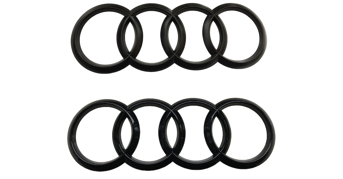 Audi Ringe Zeichen schwarz vorne - Logo Emblem Q2 Q8 A8 S8